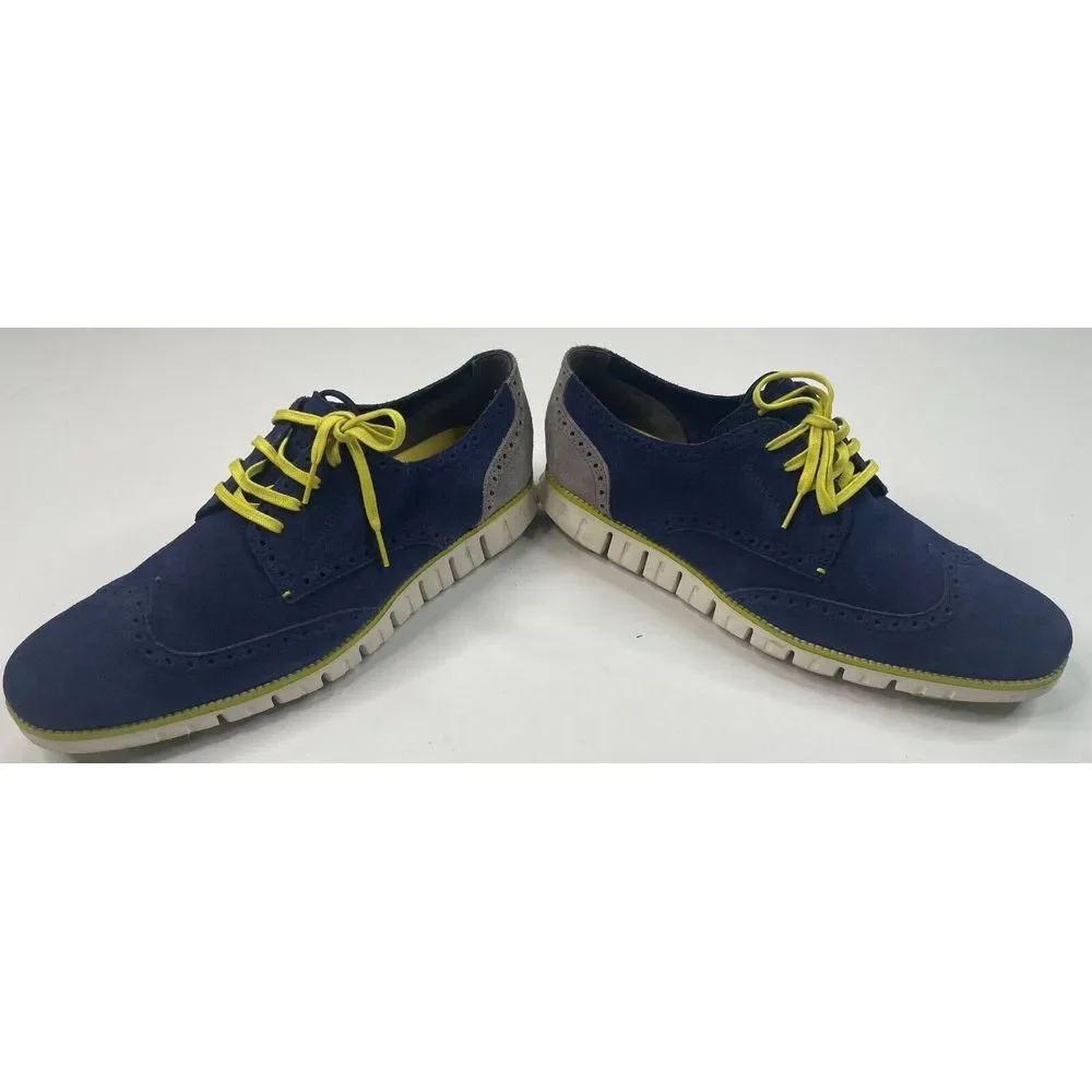 Zero Grand DC Wing S O Men's Blue Suede Dress Shoes Size 13‎ M